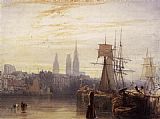 Rouen Paintings - Rouen by Richard Parkes Bonington